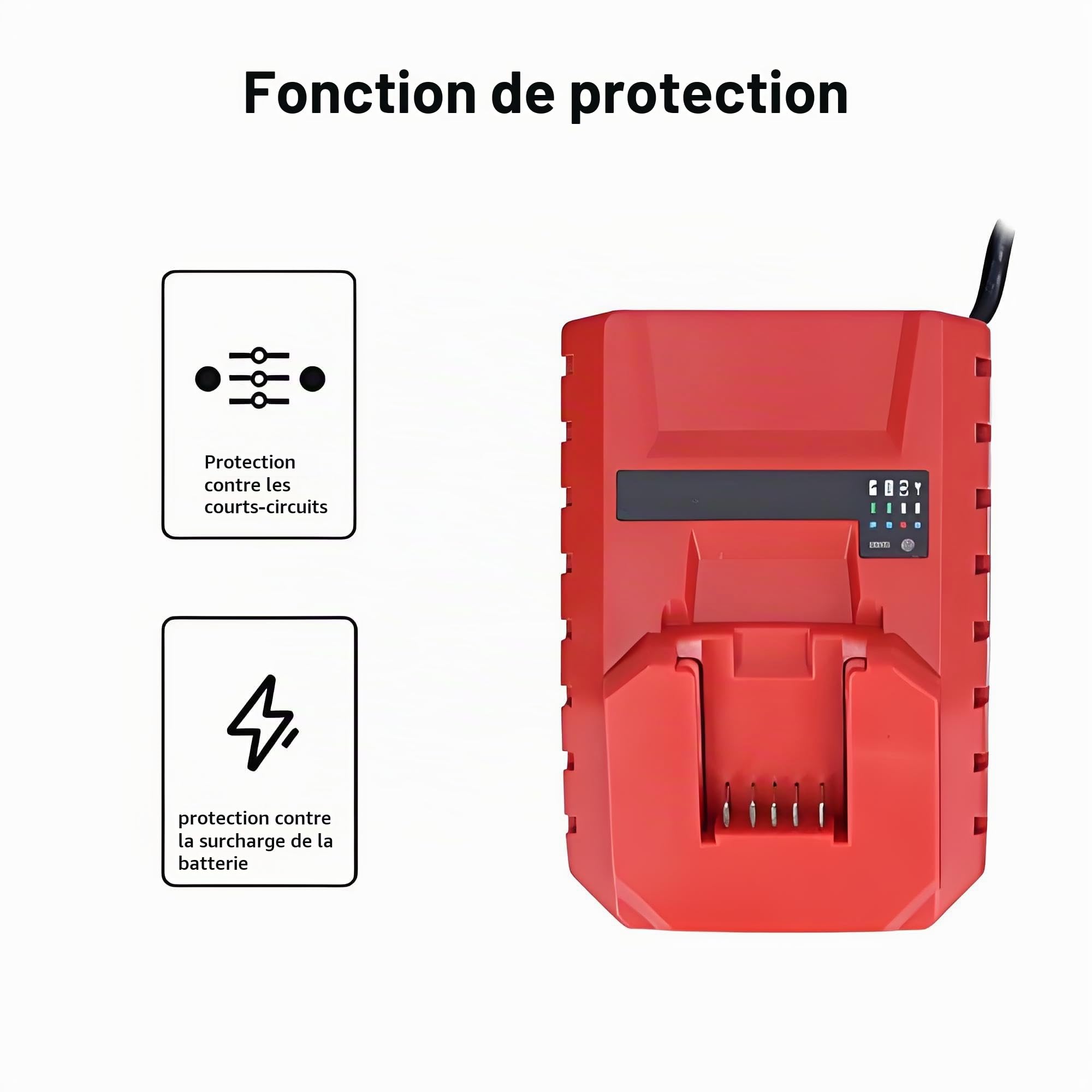 Chargeur de Batterie 100-240V Chargeur de Batterie de Remplacement Chargeur Portable Accessoires pour Outils électriques pour 12V C4/12-50(EU Plug)