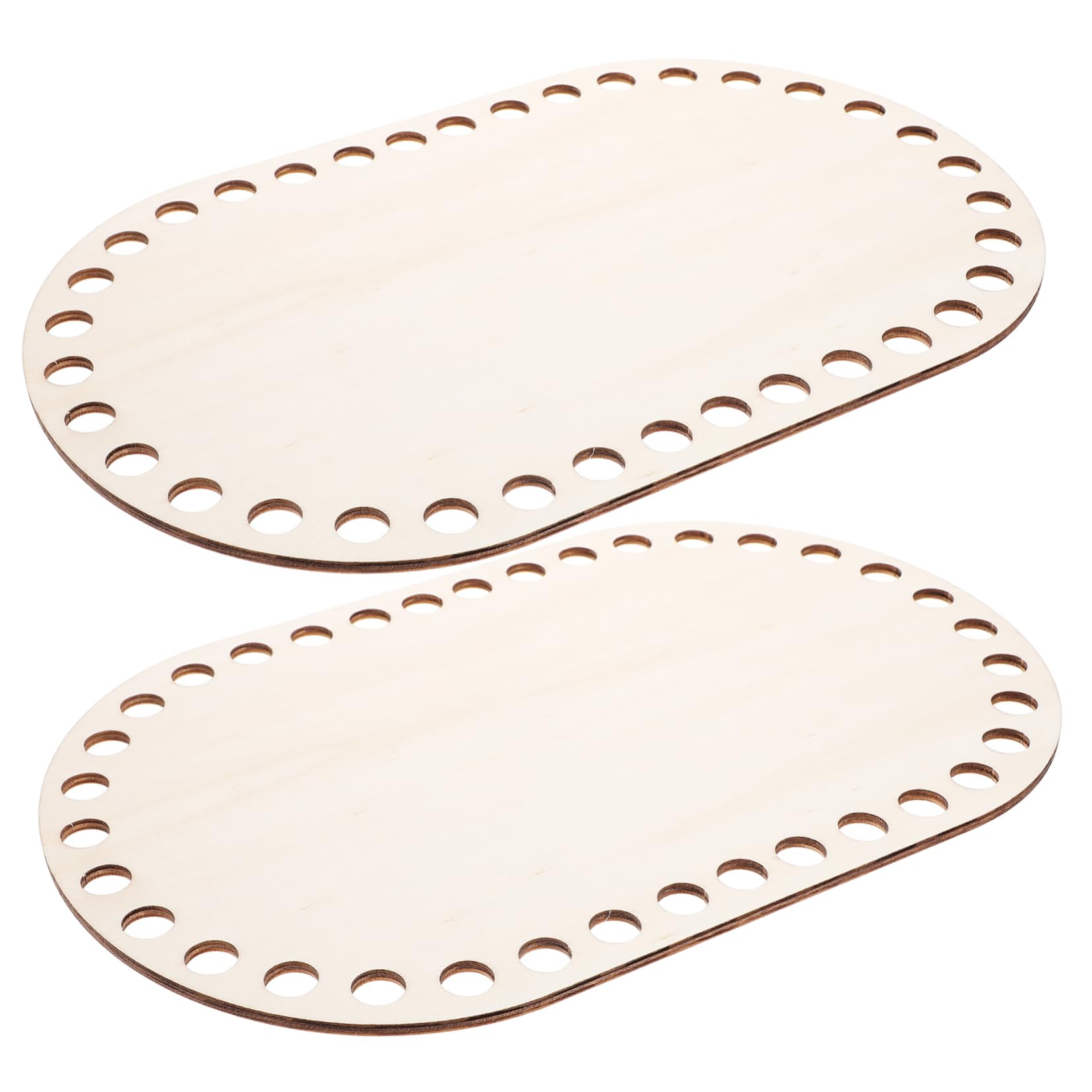 Anneome 2Pcs Wooden Crochet Basket Bases Durable Bottoms for DIY Crafting Smooth Finish for Easy Weaving for Beginners Professionals Present for Friends Family