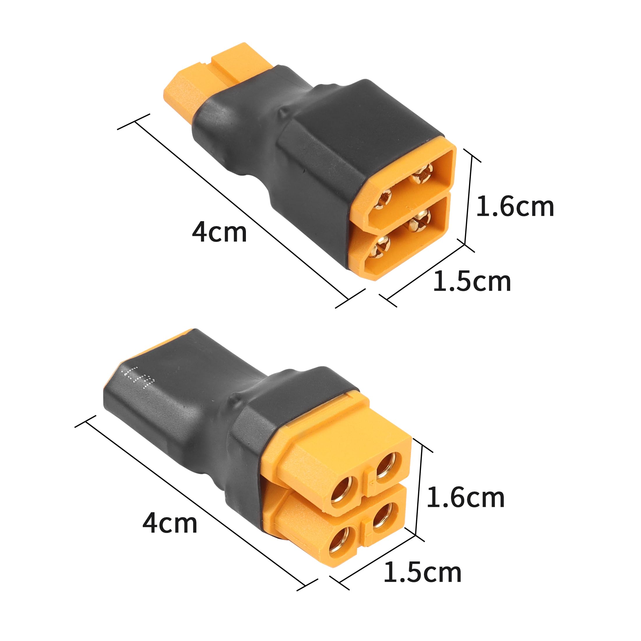 YACSEJAO Złącze serii RC XT60 XT60 1 do 2 równoległe złącze akumulatora do akumulatora RC NiHM Lipo ESC (1 żeńskie na 2 męskie + 2 żeńskie na 1 męskie)
