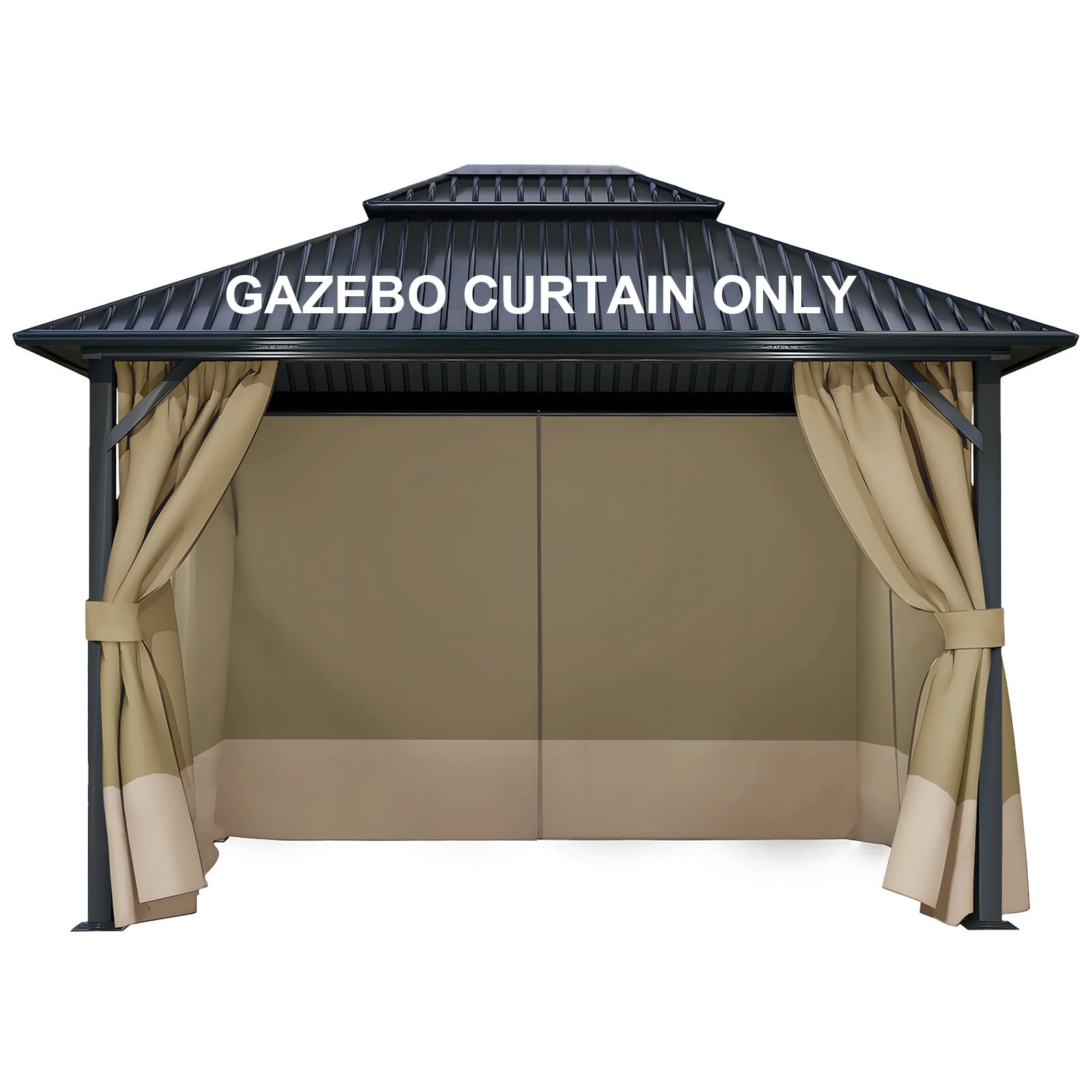 COWVIE 4-Panel 12' x 16' Gazebo Replacement Curtains, Patio Privacy Sidewalls with Double Zipper, Replacement for Outdoor Gazebo Canopy (Curtain Only) — image 1