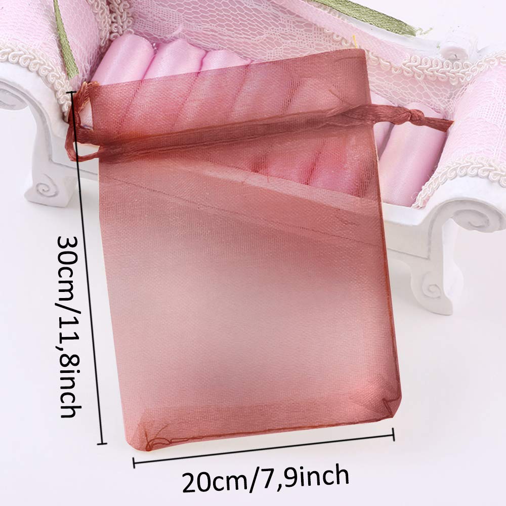 100 Organza Beutel 20x30cm - Geschenktaschen Mit Zugband Für Schmuck, Hochzeit, Party