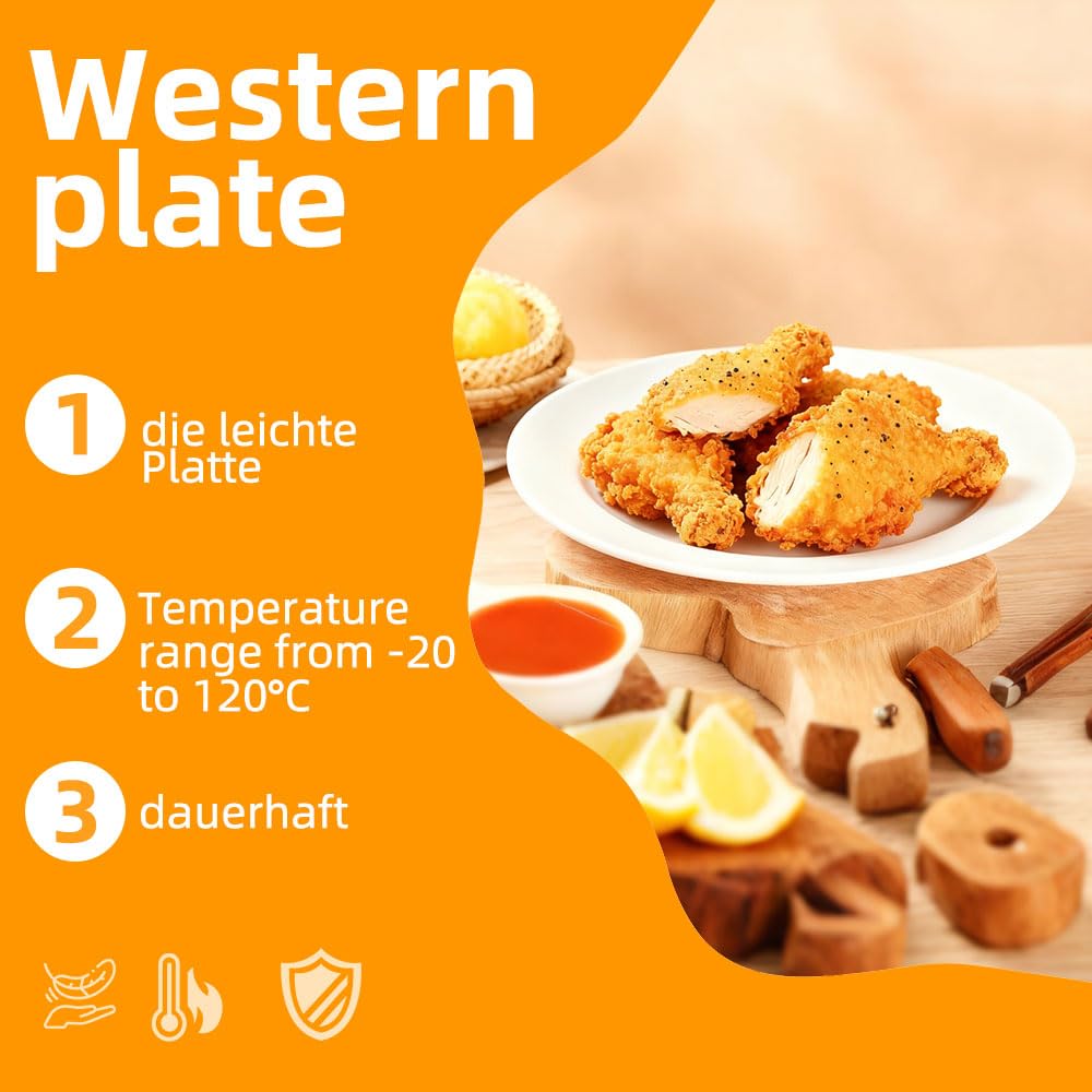 6 Pièces Assiettes à Pâtes, 23cm Mélamine Assiettes Creuses, Reutilisable Assiettes Plates, Assiette à Soupe pour Nouilles,Laitue, Plats, Soupes, Réutilisable, Blanc
