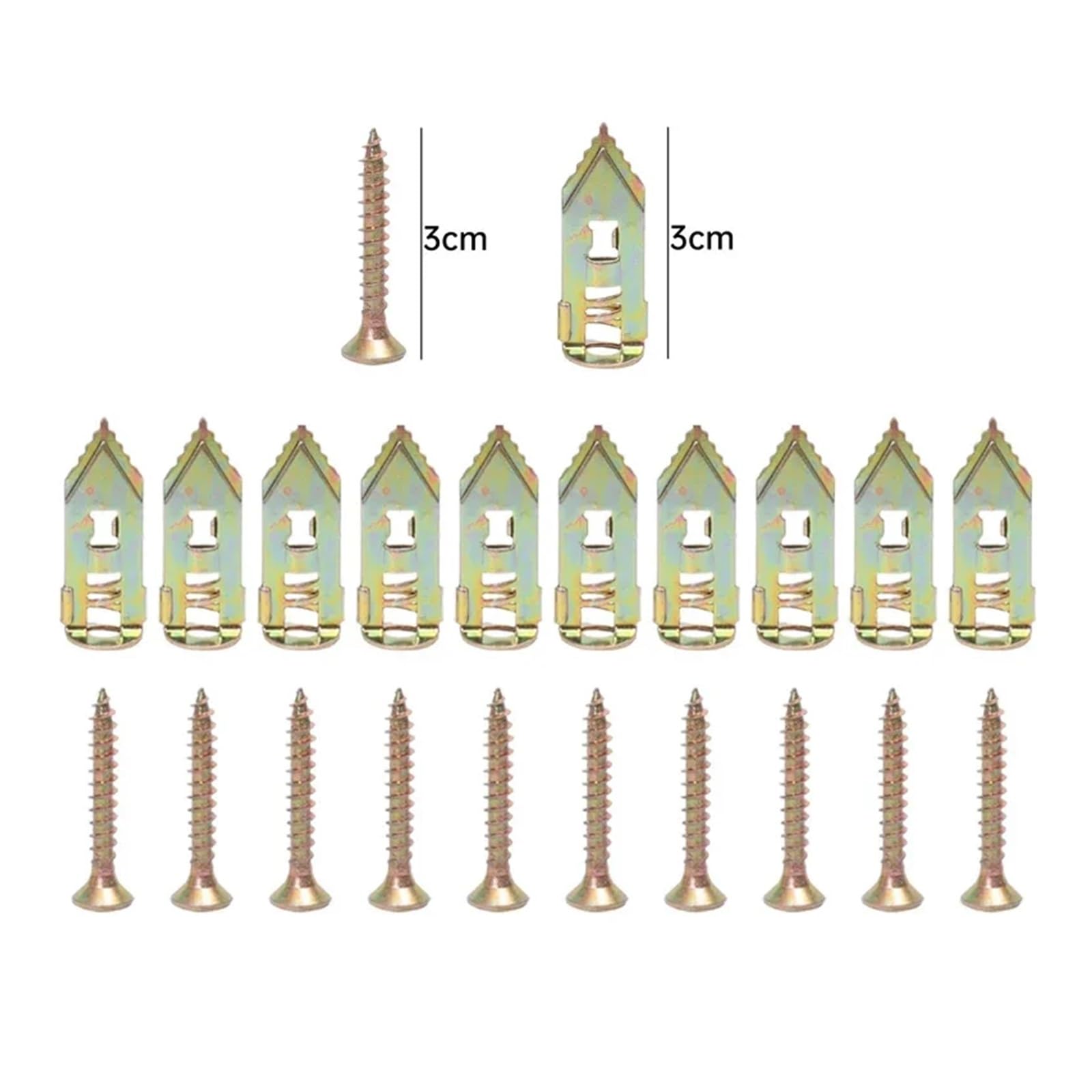 Selbstbohrende Trockenbauanker, Blechschraubenstopfen, Gipskartondübel, Anker, Hochleistungs-Expansionsschrauben(30 Sets)