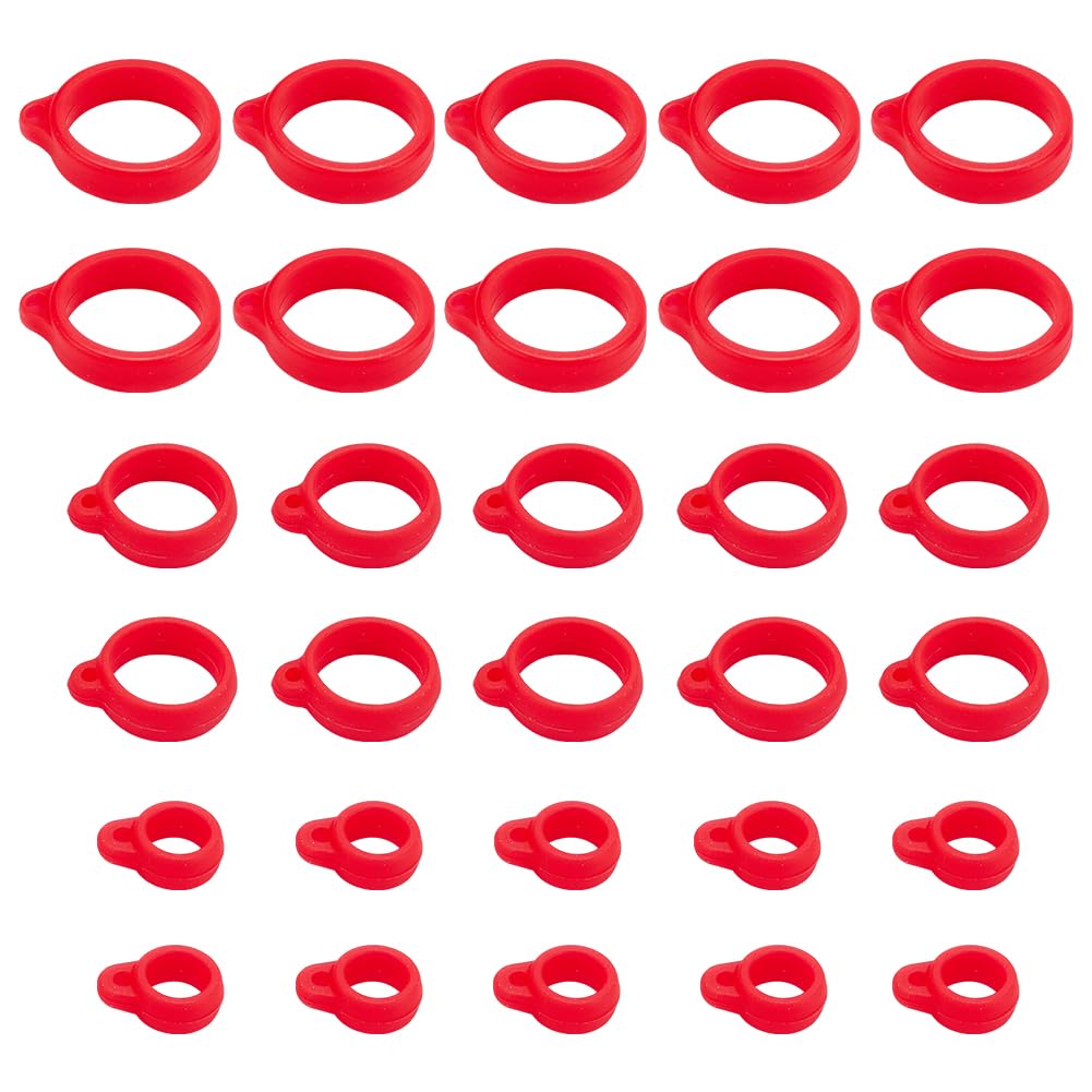 GORGECRAFT 60PCS Clear Anti-Lost Silicone Rubber Rings Band