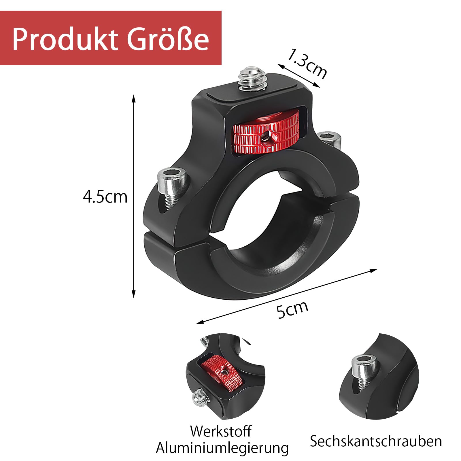 Support Guidon Vélo Pour Caméra D'action - Pince Réglable 22-32 Mm, Rotation 360° - Compatible GoPro Et Autres
