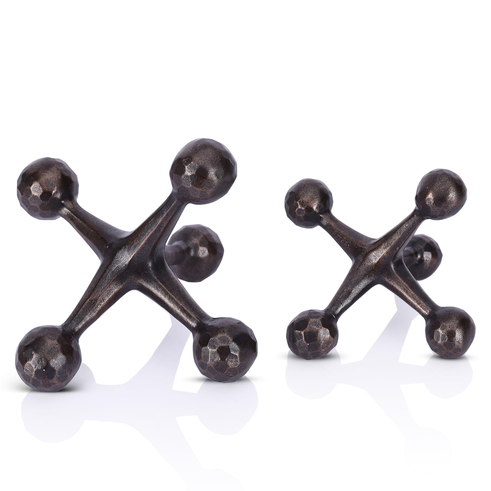 Sculpture Jack en fonte style vintage lot de 2 objets de décoration pour salon et bureau