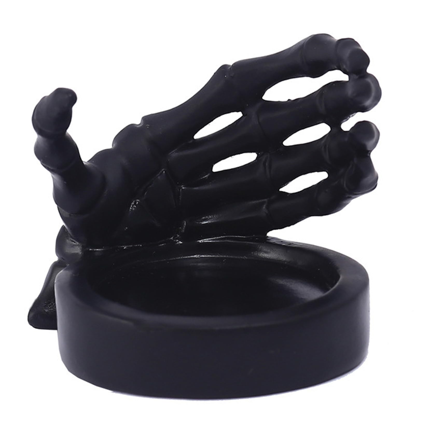 Wedhapy Halloween Candle Holder Skull Candle Holder Resin Skeleton Gothic, 3x2.7x2.6 Halloween Home Decor Jewelry Rack Tea Light Holders for Black