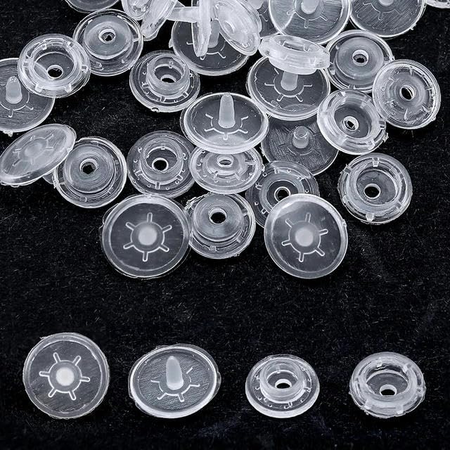 Wholesale T5 Snap Buttons for Clothing DIY Garment Press Stud Fasteners Used to Kids Diapers/Bibs/Bags/Folder/-Transparent Button-100 Sets Buttons
