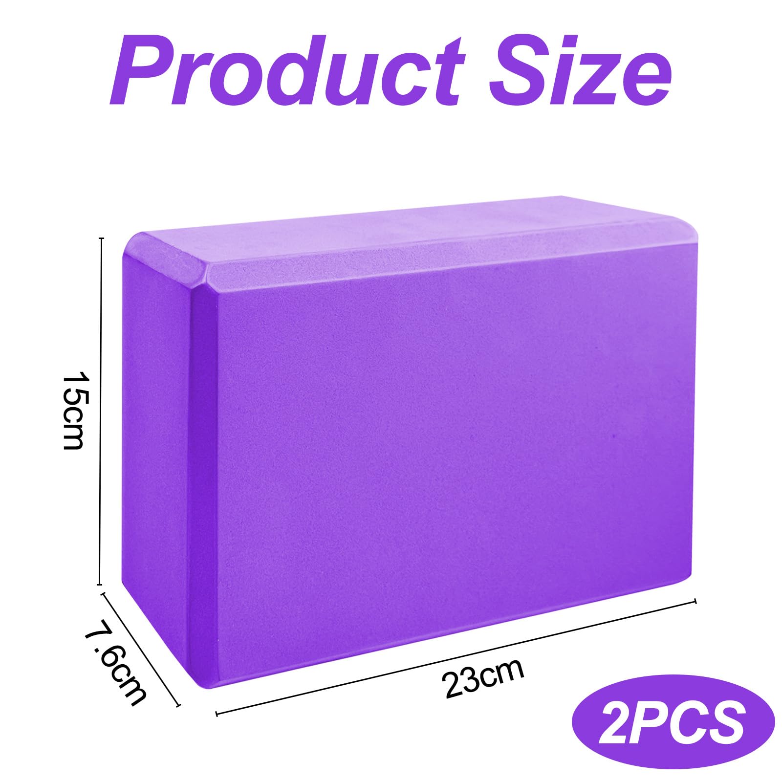 Lixiluxia 2 Piezas 23×15×7.6cm Bloque Yoga, Ladrillo Yoga, Bloques Yoga, Cubos de Espuma, Ladrillos de Yoga EVA de Alta Densidad para Yoga, Pilates, Ejercicio, Entrenamiento, Fitne