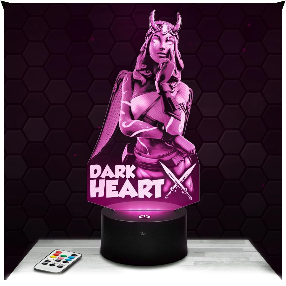 Lampephoto.fr - Dark H 3D Lamp Video Games Night Light 3D LED Illusion, Christmas, Gift idea for Boys and Girls, Child or Adult Bedroom Night Light, Gifts Merchandising, Bedside Lamp