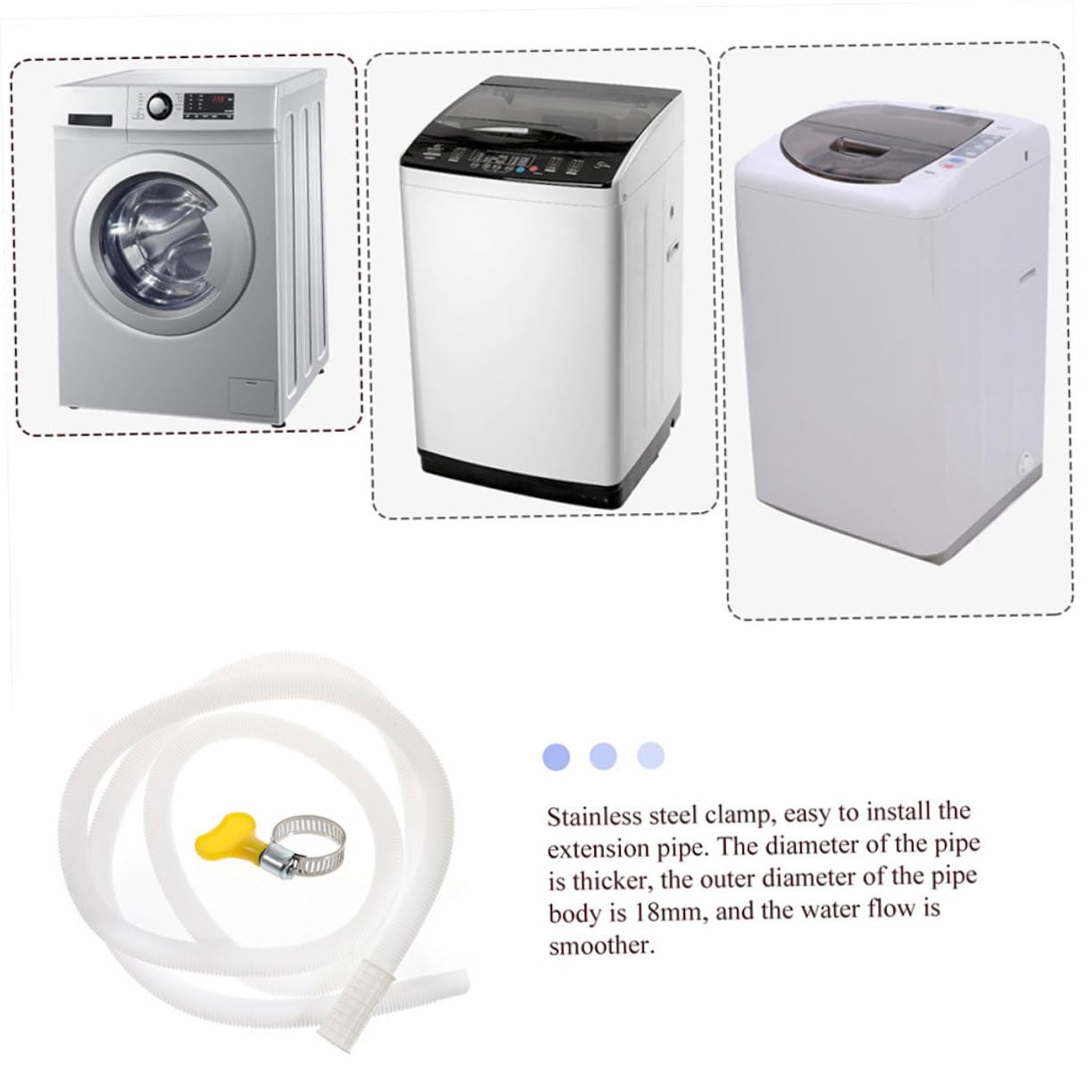 3sets Connettore Per Tubo Di Scarico Per Condizionatori Aria Gomito Flessibile Per Tubo Di Drenaggio Con Di Fissaggio Adatto Per Tubazioni Di Facile Da Installare e Resistente