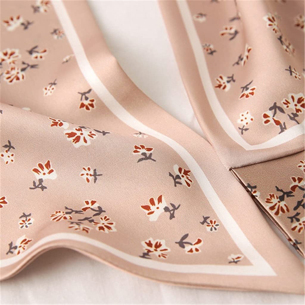 Bufanda de Mujer Pañuelo Cuadrado Corbata de Pelo Estampado Pañuelo de Seda Satinada Pañuelo de Cabeza para Mujer Pañuelo de Seda de Tira Larga pequeña (A 15 * 70CM)