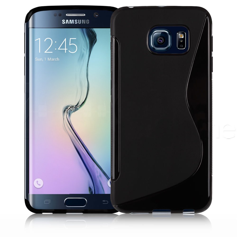 KING OF FLASH Black Premium S Line Wave Soft Silicone Fitted Case Cover For Samsung Galaxy S6 Edge GM925