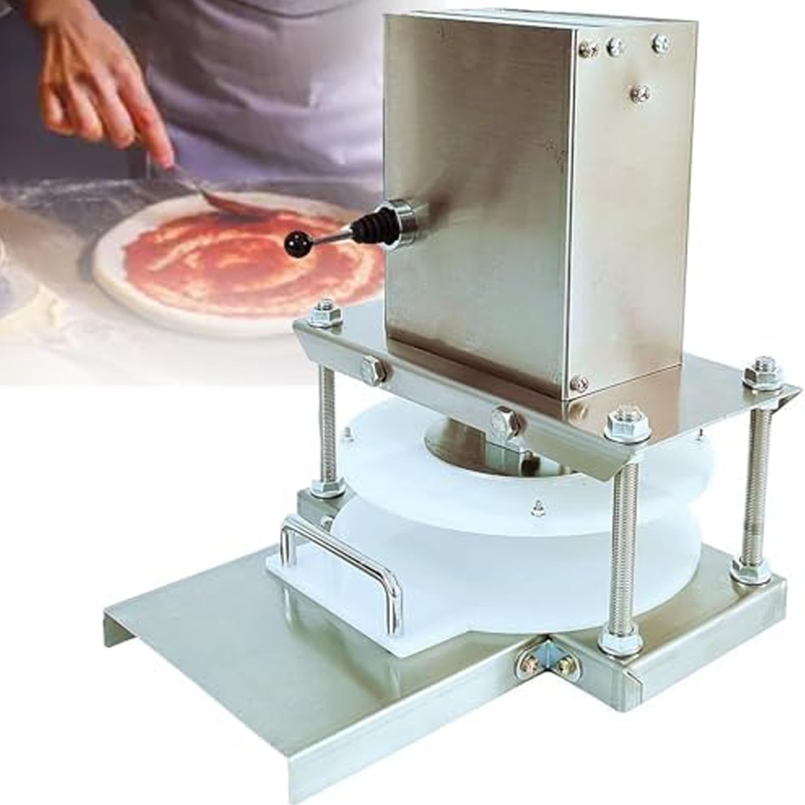 Máquina Eléctrica Rodillo De Masa, Máquina Prensadora De Masa para Pizza, Laminadora De Rodillo Comercial, Presión 2000n, 400 Piezas De Masa por Hora, para Masas De Pizza Y Carne 22cm