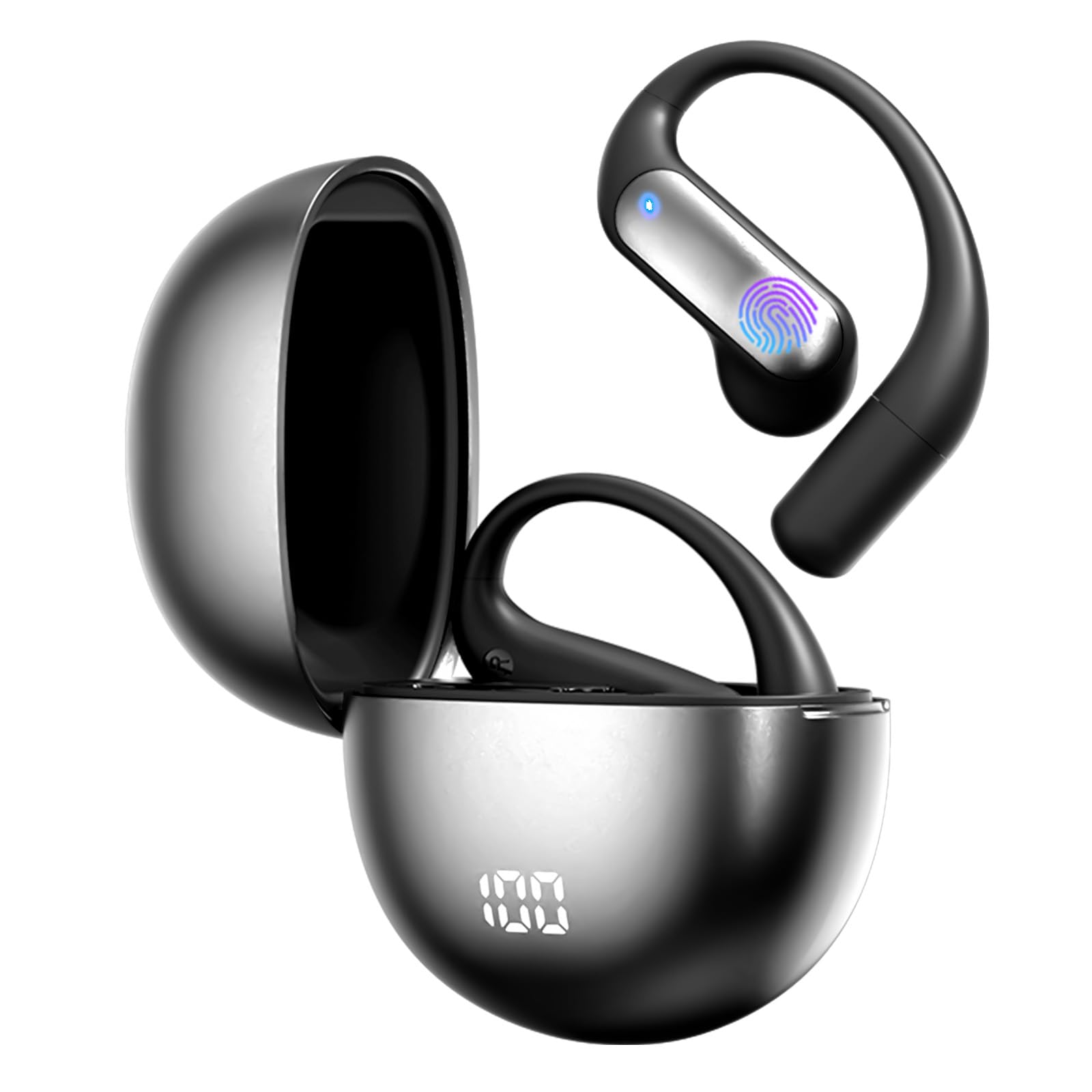 AI Language Translator Earbuds OWS 3 in 1 Translator Earbuds 144 Languages Accents for iOS and Android Travel Business Meetings Learning, Two Way Translator Device ?Black