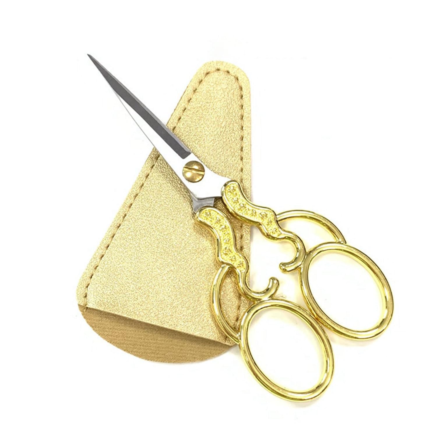 Pointed Eyebrow Grooming Scissors with Protective Case Beauty Tools Stainless Steel Vintage for Beard Eyebrow Nose Hair Mustache Eyelash : Beauty & Personal Care