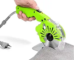 Máquina Corte Cortar Tecidos, 110-220V Tesoura Eletrica, 20mm Espessura de Corte, Lâmina octogonal de 100mm, Tesoura Eletrica para Papelão, com Luz superior, Cortador Circular