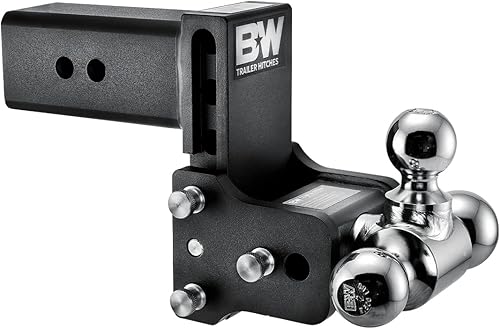 B&W Trailer Hitches Soporte de bola de enganche de remolque ajustable para remolque de remolque, se adapta a receptor de 3 pulgadas, Tri-Ball (1-78