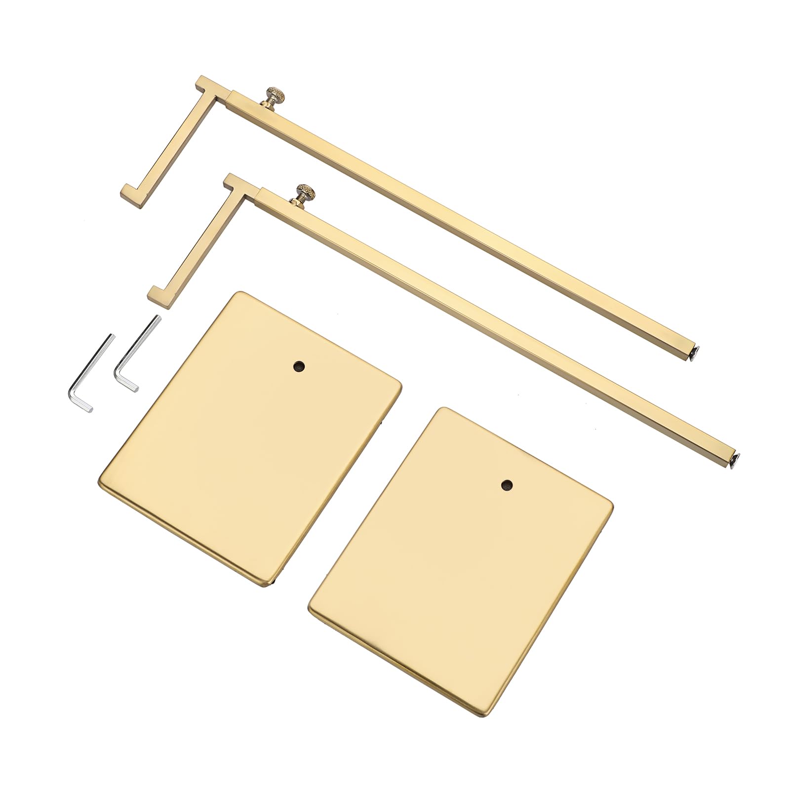 2pcs Présentoir de sac à main en métal réglable hauteur 34-67CM support de sac présentoir de collier pour magasin, maison (type 2, doré)