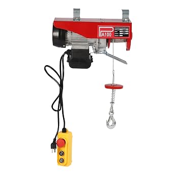 Portable Electric Hoist Winch,220lbs Power Electric Hoists Winch with Wired Remote Control & Single/Double Slings for Warehouse, Factory Lifting Towing,Mine 220 lbs
