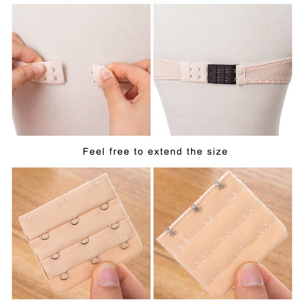 XREE 12 Stücke BH Verlängerung, Bra Extender, BH Erweiterung 2 Haken/ 3 Haken/4er-Haken BH Erweiterung BH-verlängerung für Frauen-BH 3 Farben