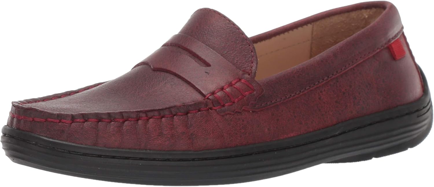 Marc Joseph New York Unisex Genuine Leather Boys/Girls Casual Comfort Slip On Moccasin Loafer Shoes Driving Style, Stone Dijon, 11.5 M US Little Kid