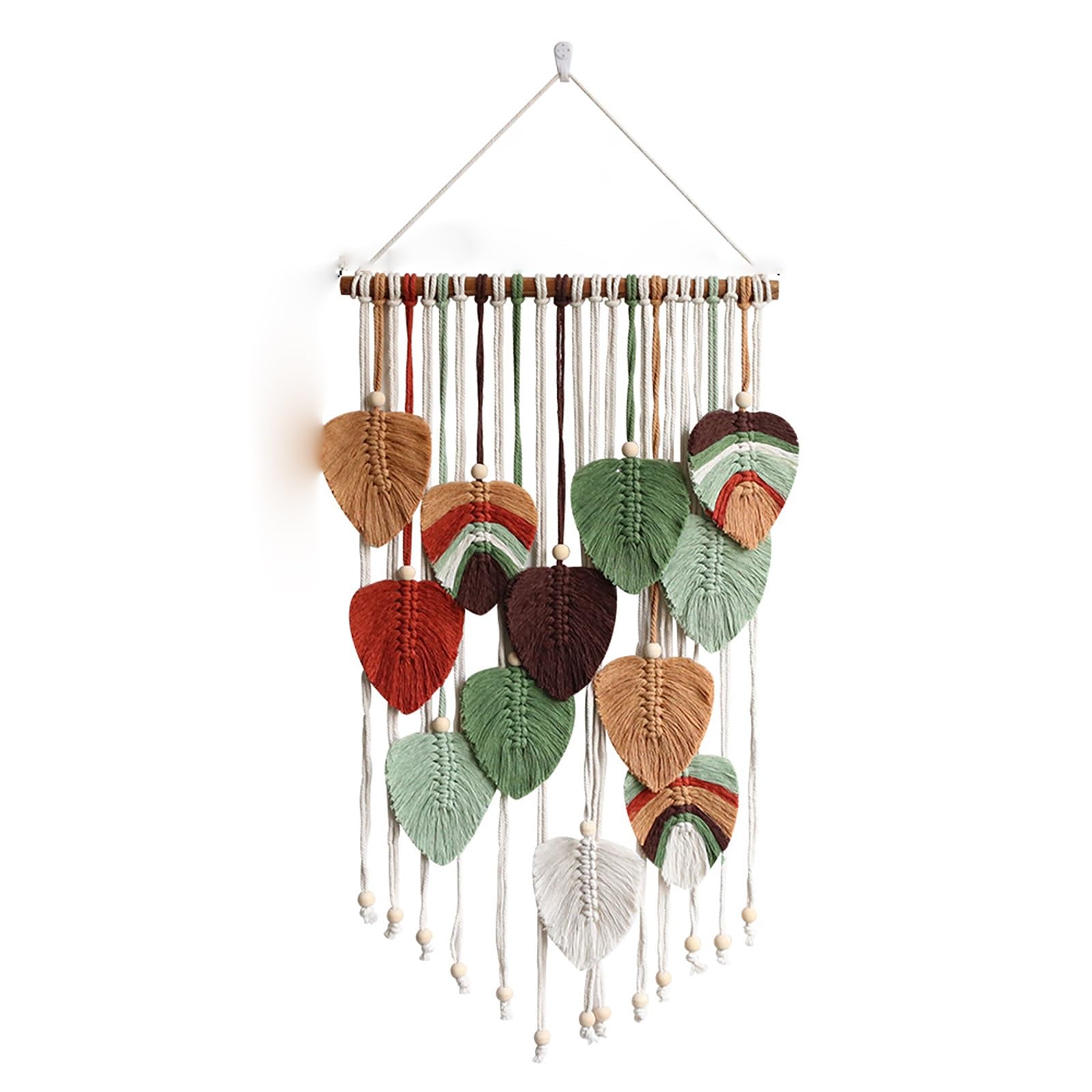 TaLcuS Handmade Woven Cotton Rope Tapestry, Boho Chic Macrame Wall Hanging with Tassels & Beads – Aesthetic Bohemian Decor for Bedroom, Living Room, Office, Apartment(A4)