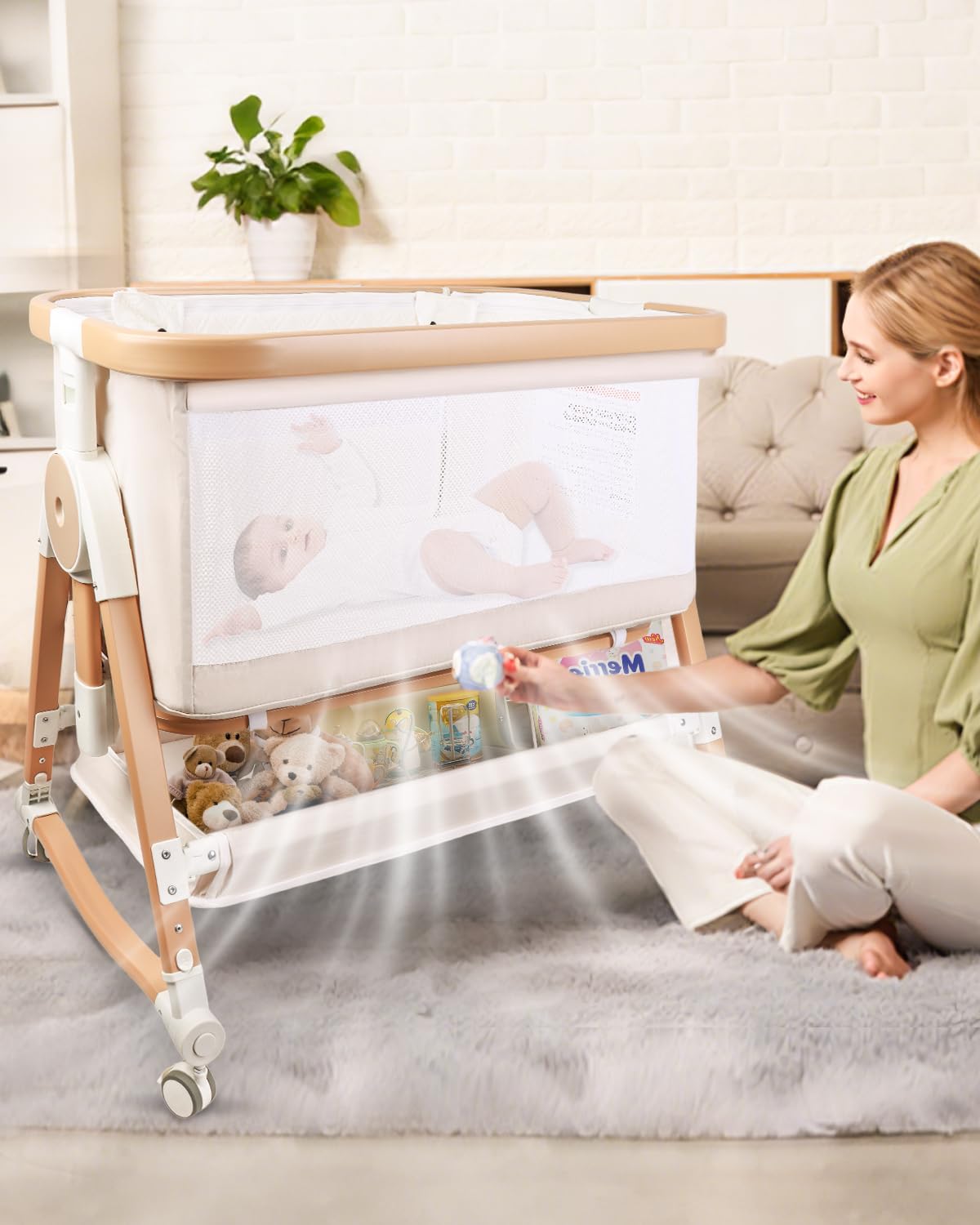 Amazon.com: suihuooo 4 in 1 Baby Bassinet, Bassinets Bedside