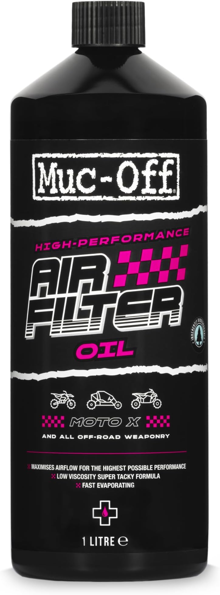 Muc-Off Air Filter Oil, 1L | Advanced Biodegradable Engine Oil for Foam Air Filters, Maximises Airflow and Extends Engine Life