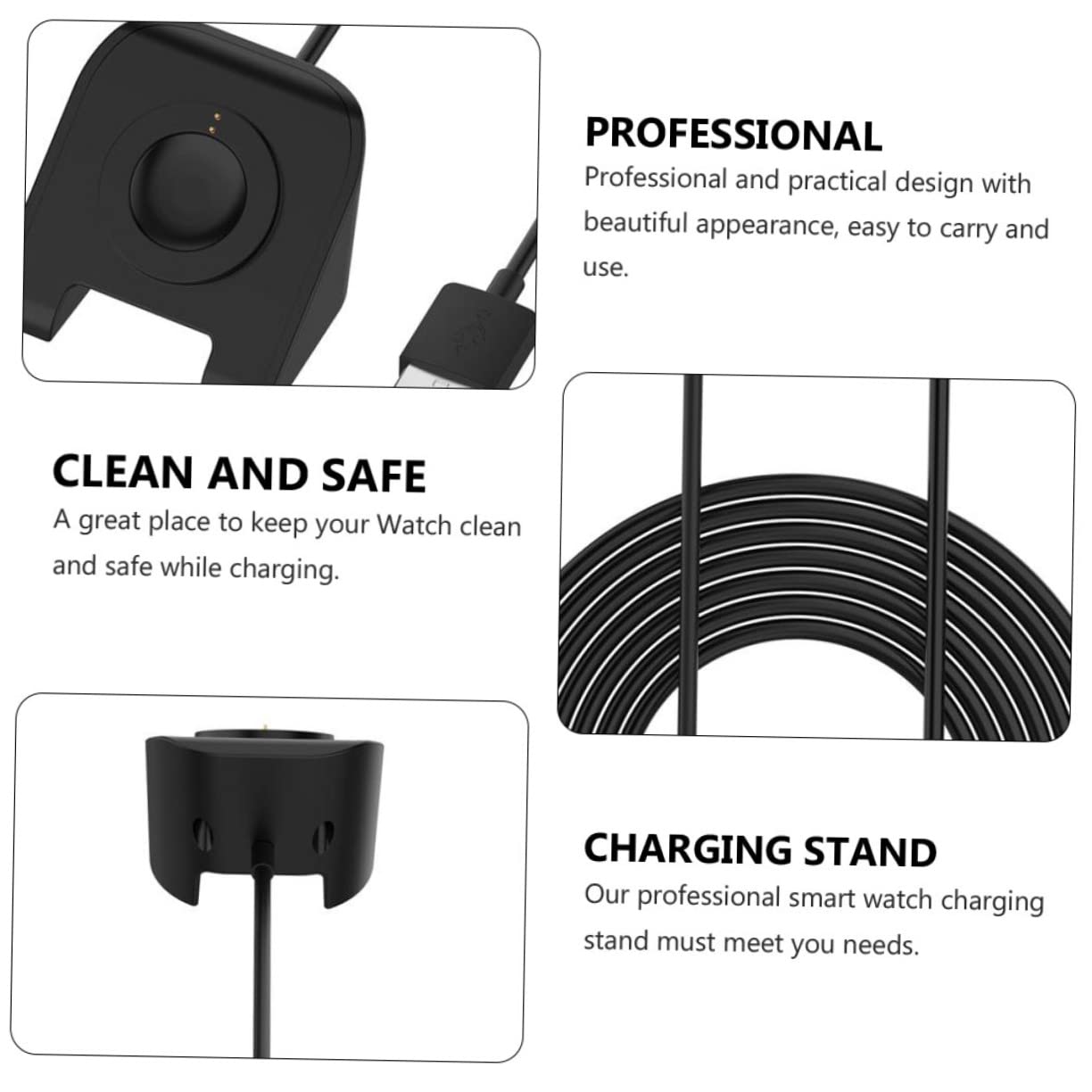 Hemobllo 3pièces Adaptateur De Charge Compatible pour Montre Connectée Gen Gen Chargeur TPE Pratique Et Stabile pour Bureau Et Voyage