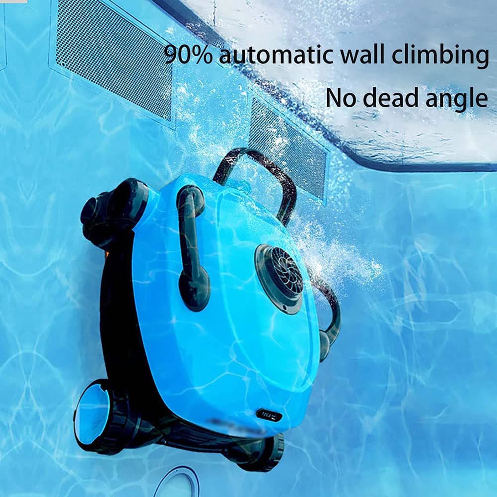 Pulitore automatico per piscine senza fili Pulitore per piscine, Pianificazione intelligente del percorso Vuoto automatico per piscina Arrampicata su parete Forte aspirazione Carica rapida Ideale pe