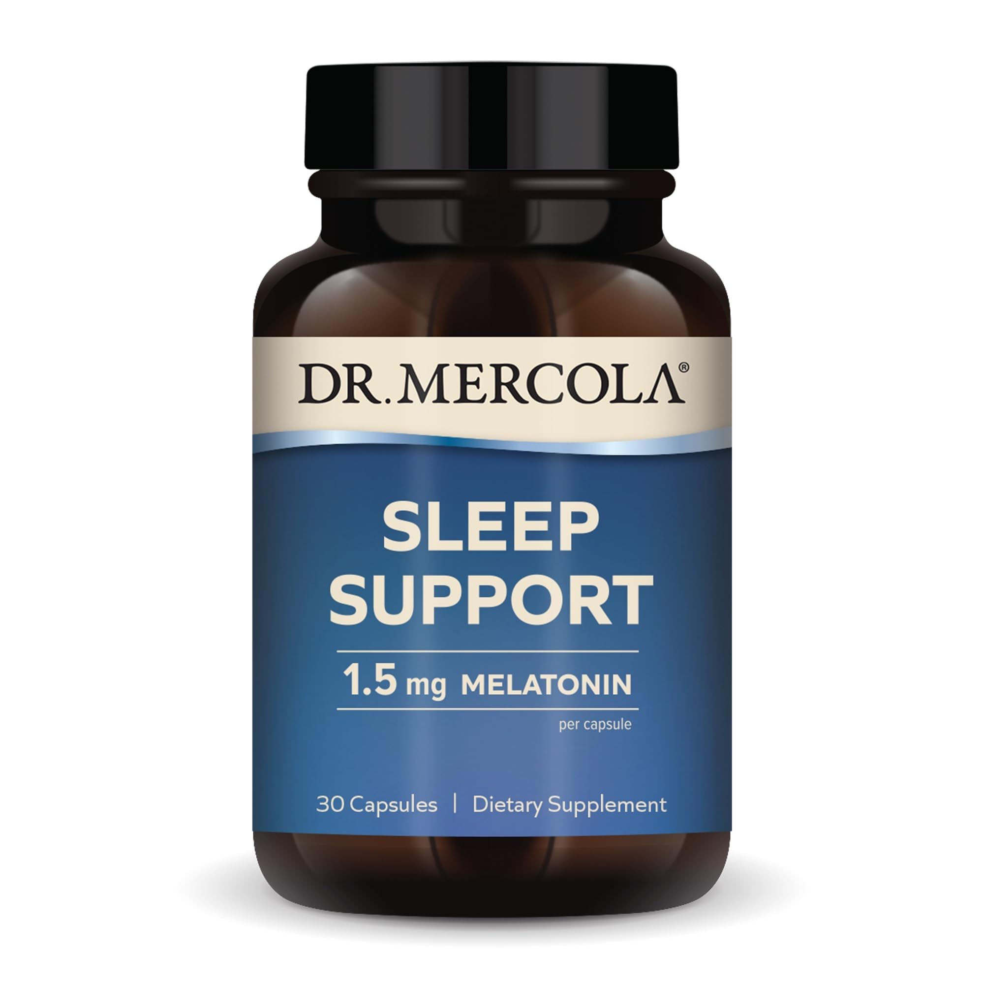 [BRSROGQCAV4GO2TO] Dr. Mercola Sleep Support with Melatonin, 1.5 mg, 30 Capsules (30 Servings)
