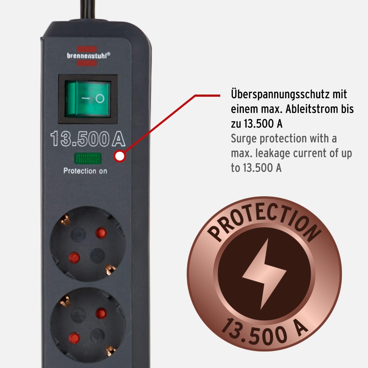 Brennenstuhl Eco-Line Steckdosenleiste 6-Fach mit 