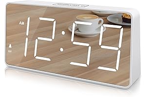 Peakeep Digital Clock – Alarm with Battery Backup: Mirror clock for Bedrooms