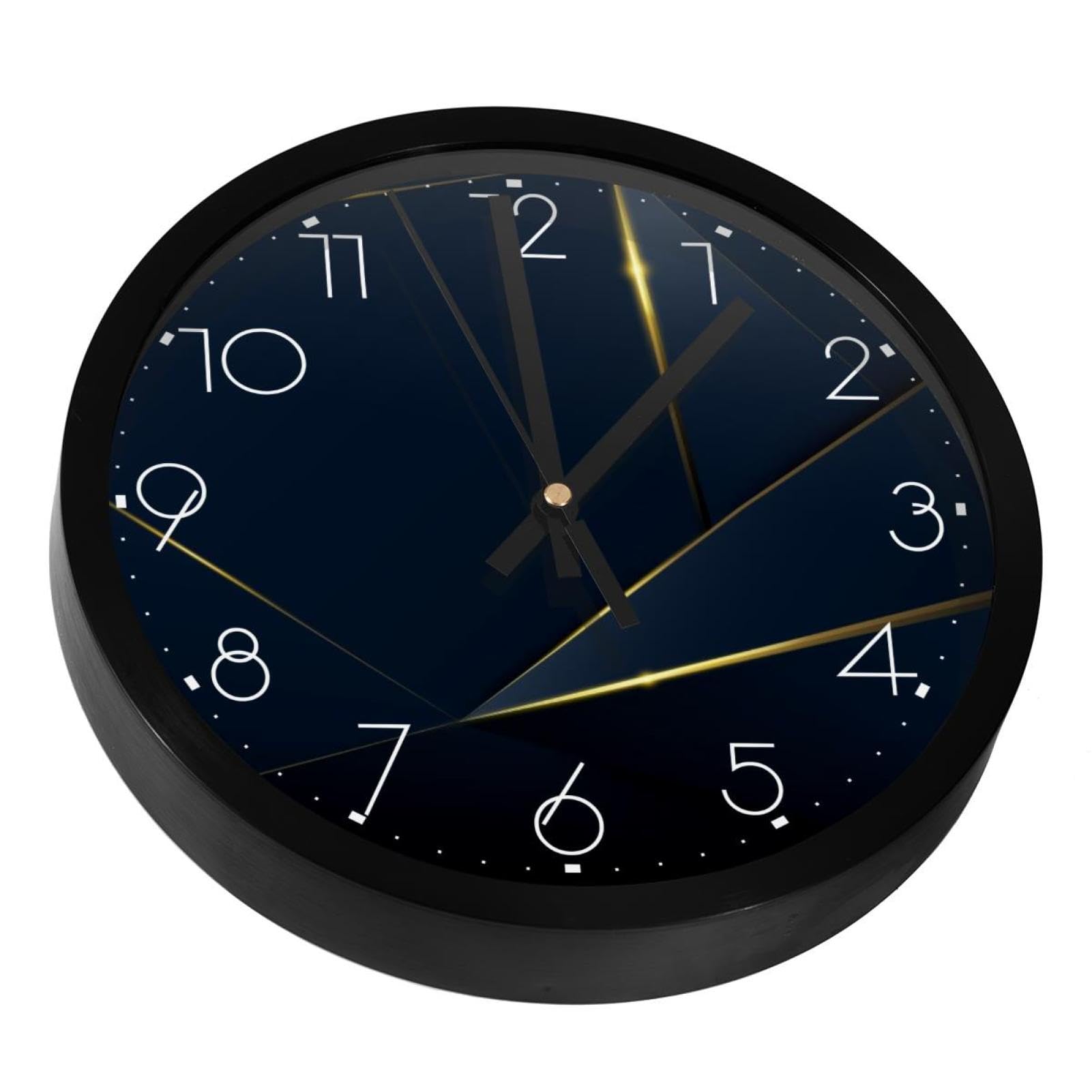 Horloge murale de luxe bleu nuit et or - Pendule silencieuse haut de gamme