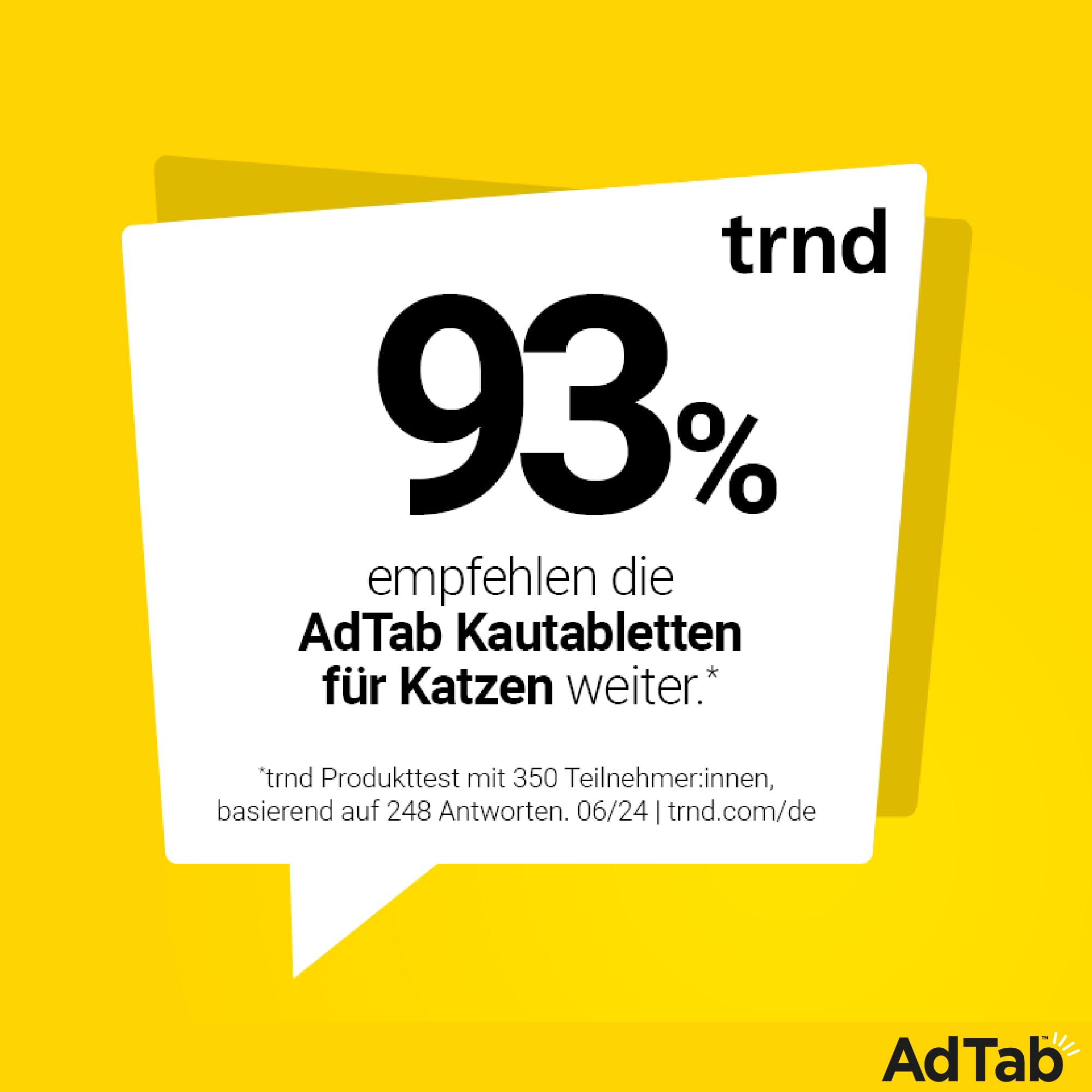 AdTab Katze 2-8 kg - Kautablette gegen Flöhe & Zecken, Doppelpack (6 St.) | Kleine, leckere Kautablette mit Vanille-Hefe-Aroma, 6 Monate Zeckenschutz und Flohschutz für deine Katze, schnelle Wirkung