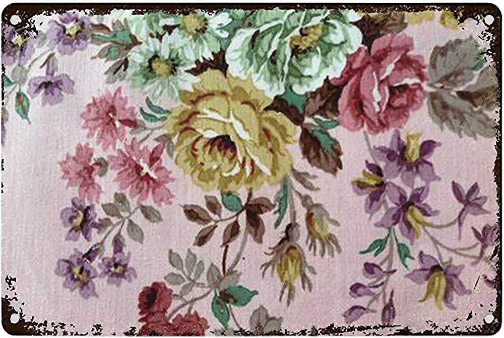 Lawenp Flowers Vintage Wall Decor Bar Decor Aluminum Sign for Home Kitchen Bar Funny Sarcastic Metal 8 x 12 Inches Tin Sign