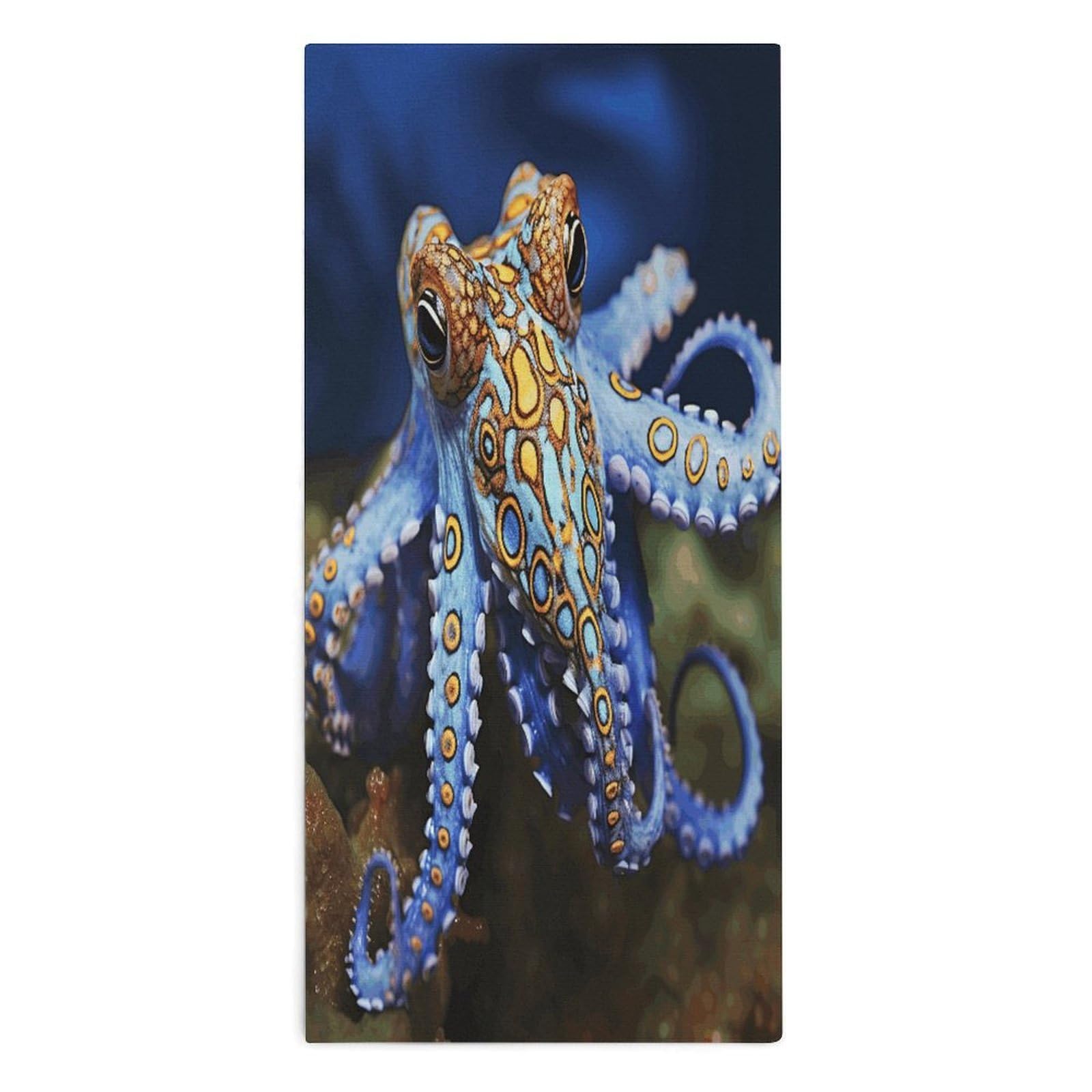 YUXBVKRS Blue Ringed Octopus Hand Towels for Bathroom 14x29 Inch