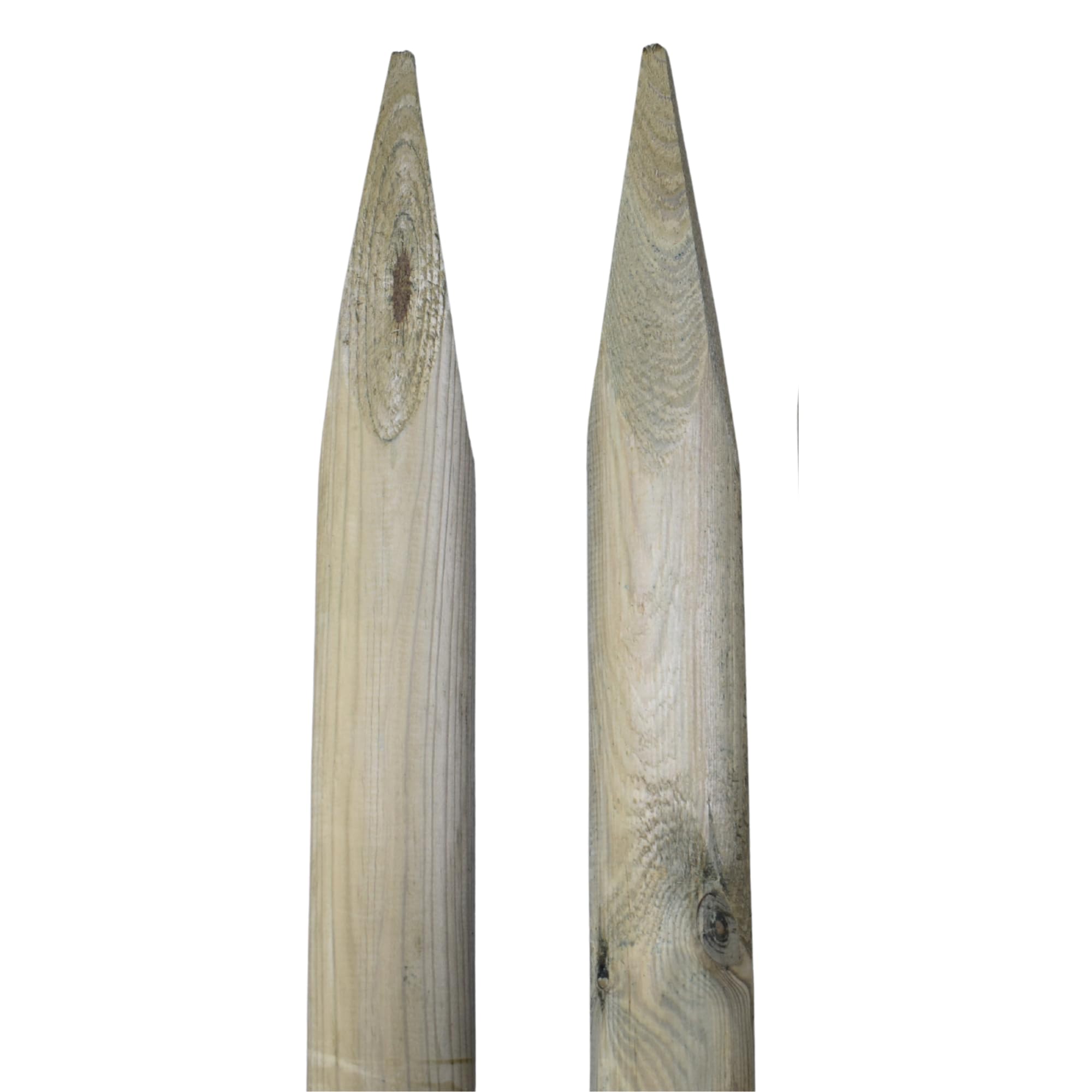 ø 8cm Lot de 2 Piquet Cloture Bois Longueur : 240 cm Poteaux De Clôture De Jardin Imprégné Résistant Aux Intempéries Palissade Tuteurs avec Pointe Couleur Olive