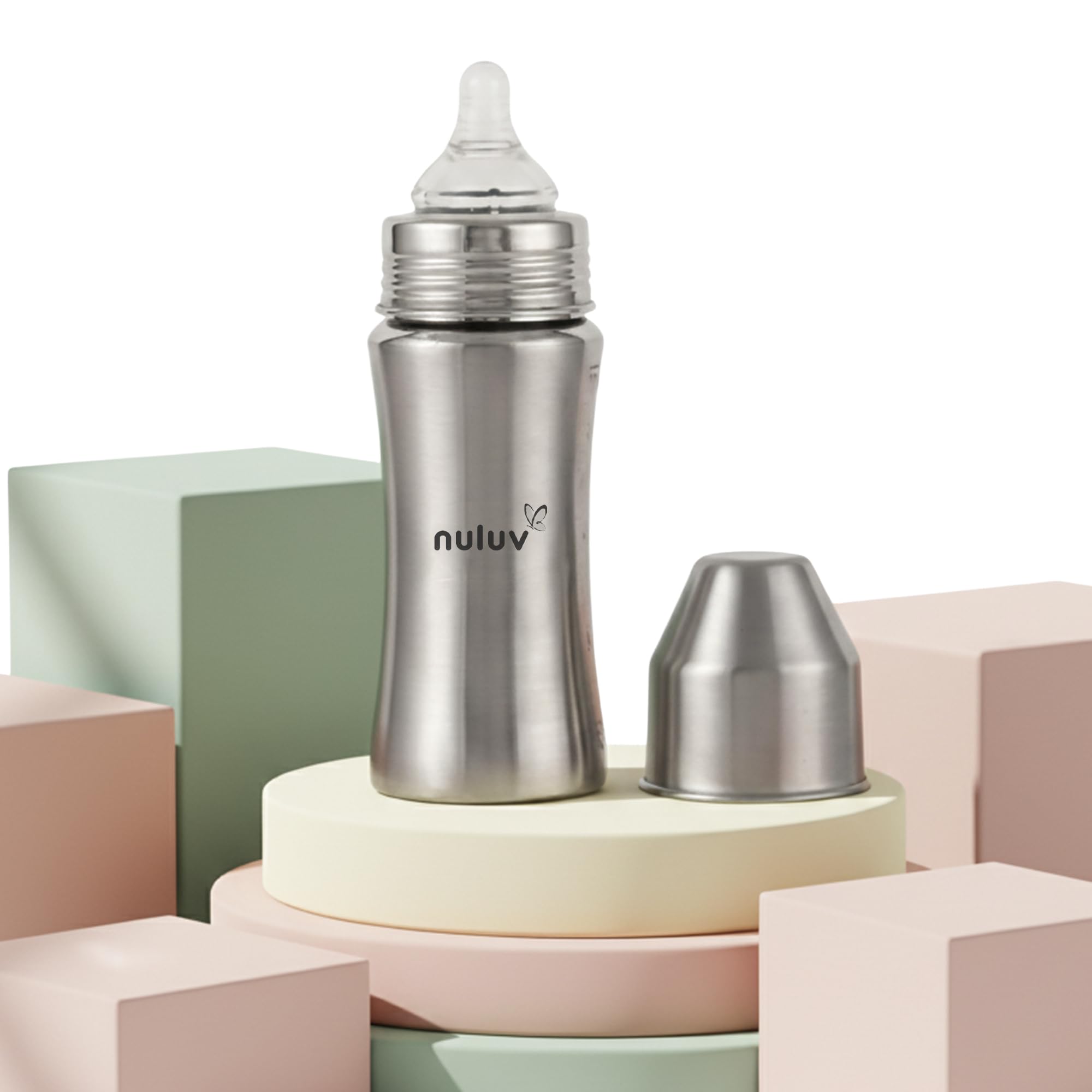 Nourish+ Stainless Steel Wide Neck Feeding Bottle for Babies, with Anti-Colic Silicone Nipple, Food Grade, BPA-Free, Plastic-Free, ISI Certified, Safe for Newborns 0+ Months, 250ml-image-36