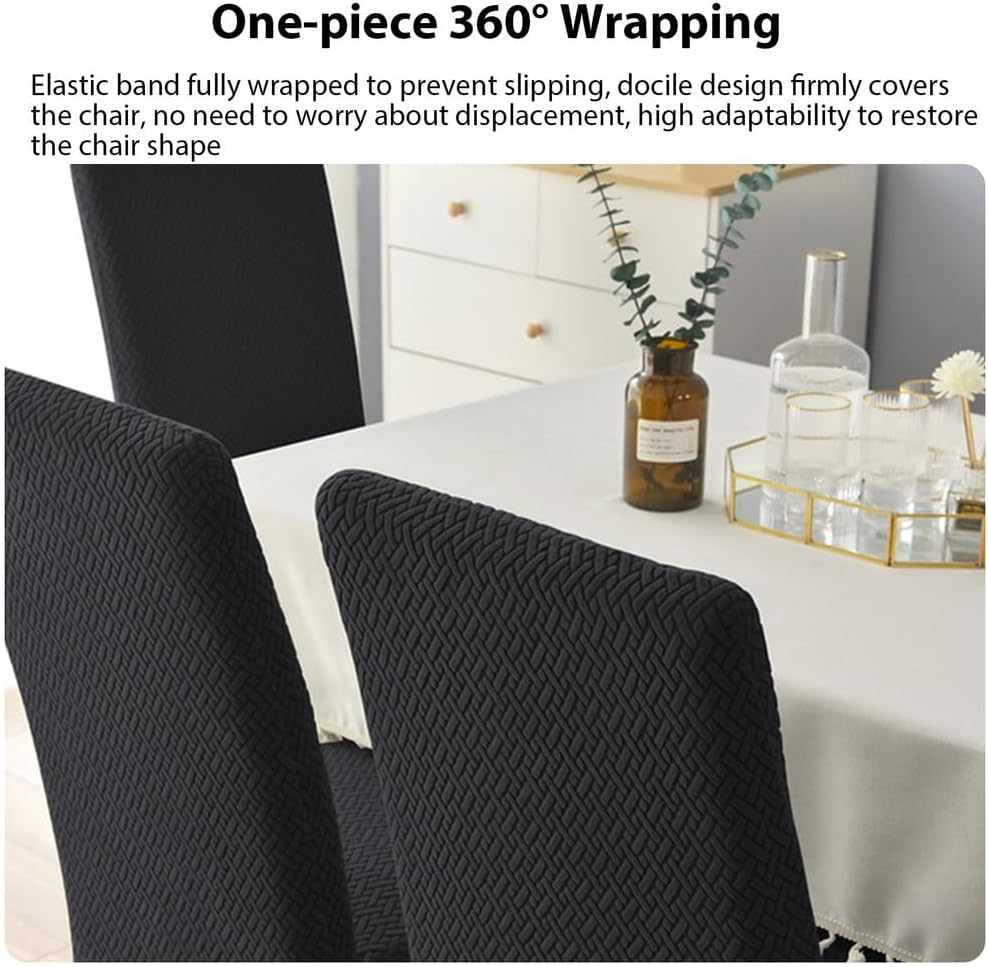 Dining Chair Slipcover Stretch Chair Covers High Back Parsons Chairs Furniture Protector for Dining Room, Restaurant, Kitchen, Party,Khaki,6PCS