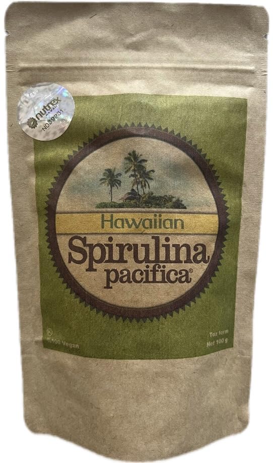 Hawaiian Spirulina Pacifica; 100g Toz Paket, Hawaii'den Spirulina, Raw Vegan SuperFood, Bitkisel Takviye, Tett:08.04.2028