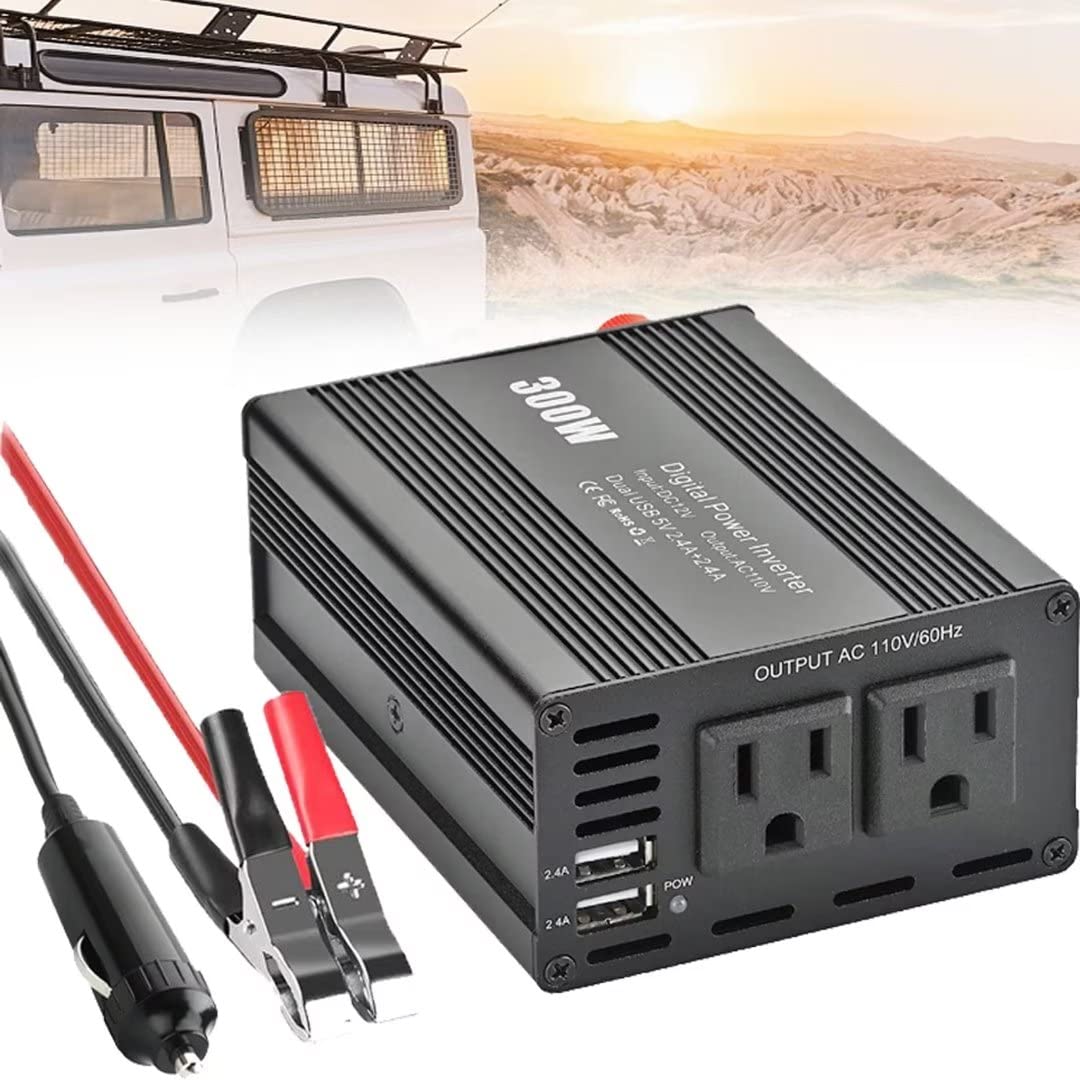 Inversor de corriente de 12v a 220v para coche barco y caravana con USB