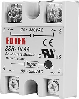 Single Phase Solid State Relay AC-AC SSR 10A 20A 40A SSR-10AA 80-250V AC TO 24-380VAC SINOTIMER Rele (Size : Load 10A)