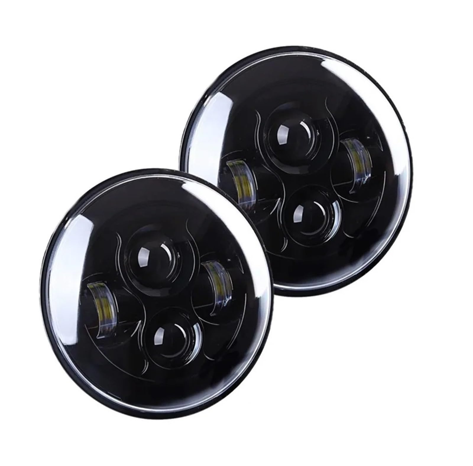 Car Headlamp Headlights For Hummer For H1& For H2 2003 2004 2005 2006 2007 2008 2009 Car 7Inch Led Headlight Round Angel Eyes Halo Front DRL Lights