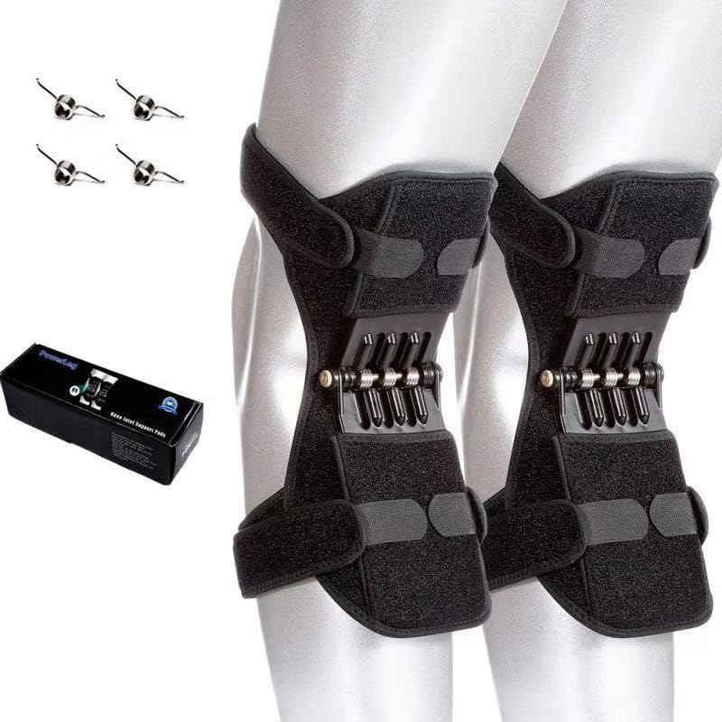 2 Pcs Power Knee Braces Joint Support with 4 Spring, Adjustable Knee Stabilizer Pads for Sports,...