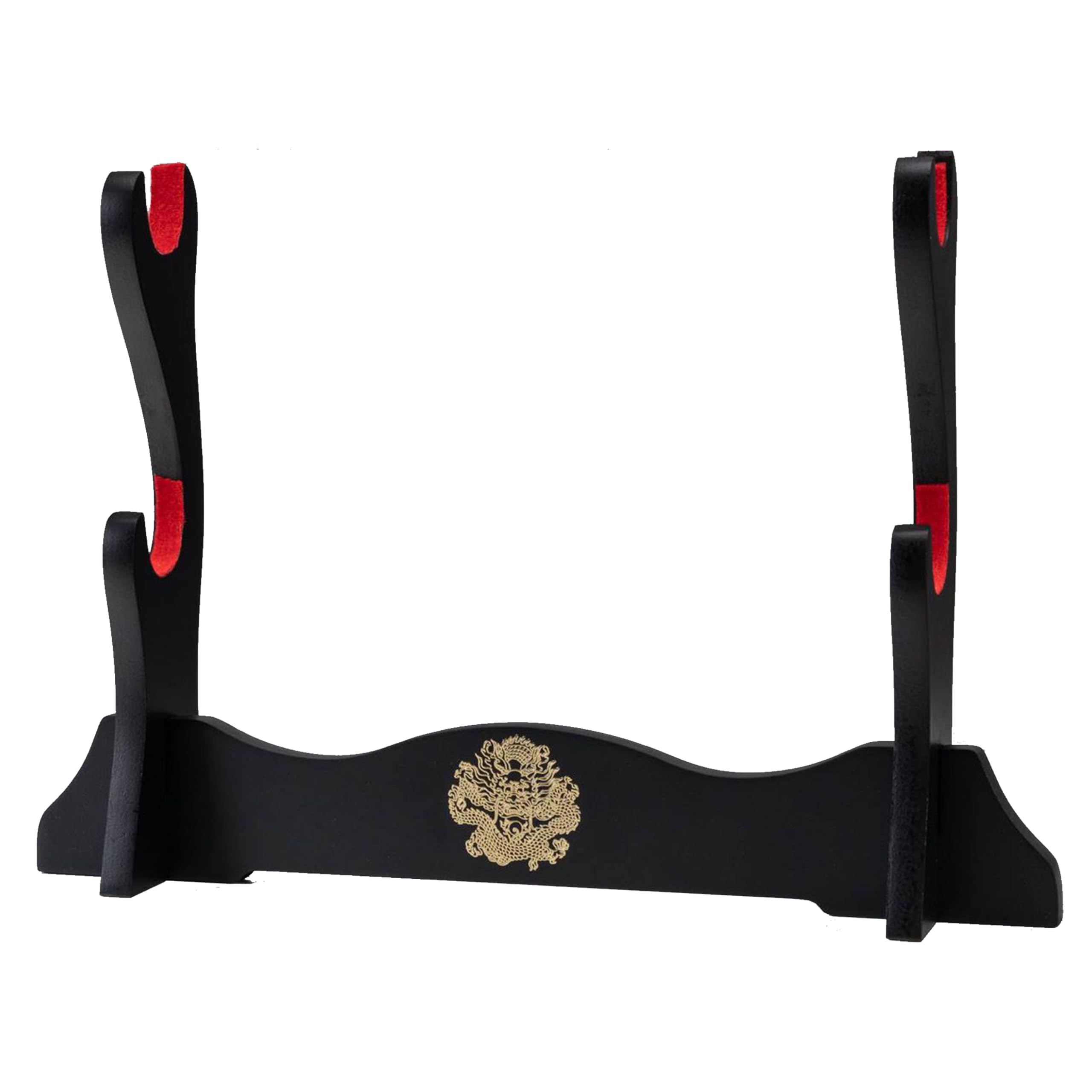 Guijinhao 2 Tier Sword Holder Japanese Velvet Padded Katana Stand Samurai Display Rack Support Sword ragon Pattern (C5-1)