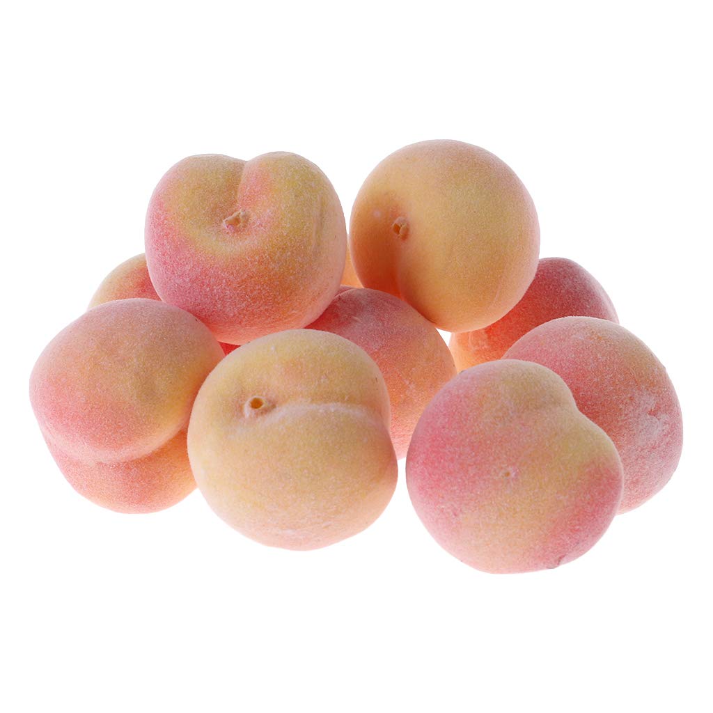 BEIDUOYANG 20pcs Simulation Artificial Peach Fake Fruit Disply Home Party Decor Artificial Fruits and Vegetables for Decoration