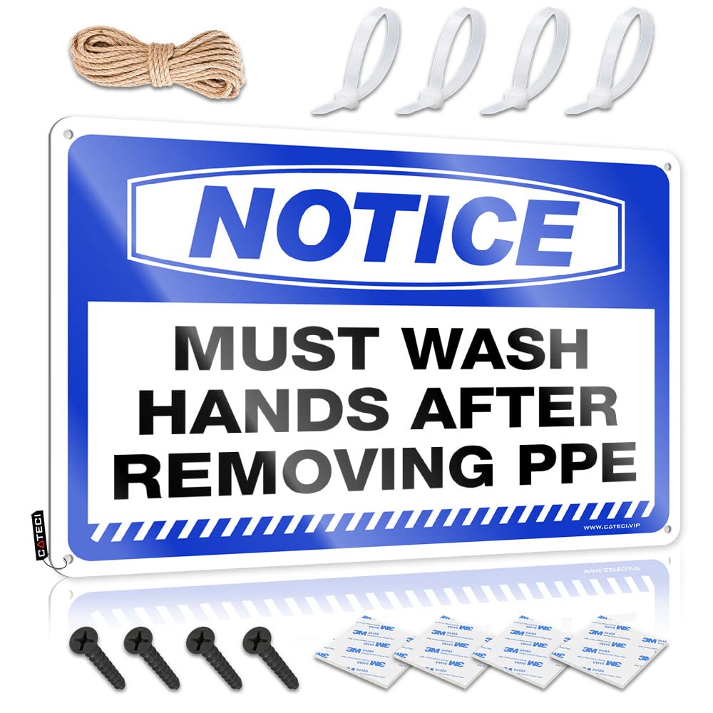 Bar Accessories Man Cave Notice Must Wash Hands After Removing Ppe Tin Sign Funny Vintage Signs Funny Signs Metal(20X30CM)