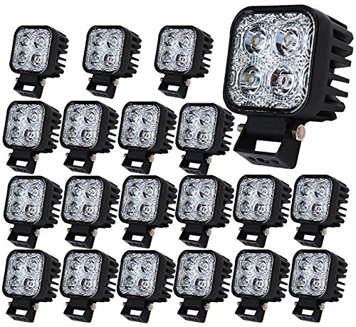 20X 12W LED-Werklamp Offroad-lamp Schijnwerper LED-Werklamp 12V 24V Extra licht Achteruitrijlicht voor Tractor-Graafmachine SUV - 60 Graden Waterdicht IP67 1120LM